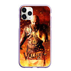 Чехол iPhone 11 Pro матовый Valheim Викинг в огне