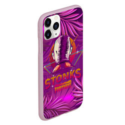 Чехол iPhone 11 Pro матовый Fortnite Neon Stonks Meme, цвет: 3D-розовый — фото 2