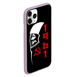 Чехол iPhone 11 Pro матовый Гагарин - СССР 1961, цвет: 3D-сиреневый — фото 2