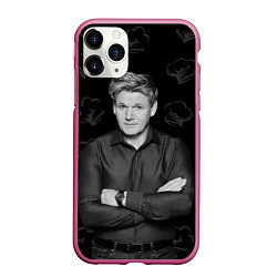 Чехол iPhone 11 Pro матовый ГОРДОН РАМЗИ Gordon Ramsay, цвет: 3D-малиновый