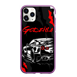 Чехол iPhone 11 Pro матовый NISSAN GT-R GODZILLA, цвет: 3D-фиолетовый