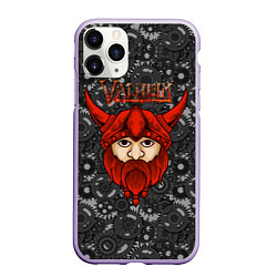 Чехол iPhone 11 Pro матовый Valheim красный викинг, цвет: 3D-светло-сиреневый