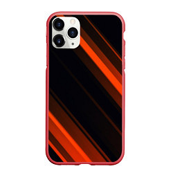 Чехол iPhone 11 Pro матовый ORANGE Black, цвет: 3D-красный