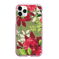 Чехол iPhone 11 Pro матовый Neuro flower, цвет: 3D-розовый