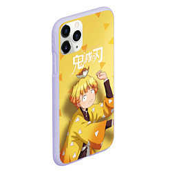 Чехол iPhone 11 Pro матовый Zenitsu Agatsuma Kimetsu no Yaiba, цвет: 3D-светло-сиреневый — фото 2