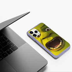 Чехол iPhone 11 Pro матовый Shrek is Yelling, цвет: 3D-светло-сиреневый — фото 2
