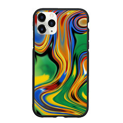 Чехол iPhone 11 Pro матовый Зигзаги, цвет: 3D-черный