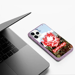 Чехол iPhone 11 Pro матовый SAMURAI CYBERPUNK, цвет: 3D-сиреневый — фото 2