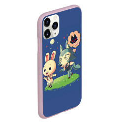 Чехол iPhone 11 Pro матовый Зайка и волчек Beastars, цвет: 3D-розовый — фото 2