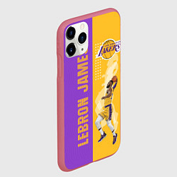 Чехол iPhone 11 Pro матовый Леброн NBA, цвет: 3D-малиновый — фото 2