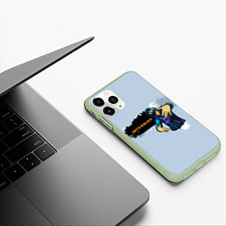 Чехол iPhone 11 Pro матовый Опасный гетто, цвет: 3D-салатовый — фото 2