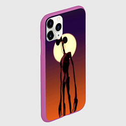 Чехол iPhone 11 Pro матовый Сиреноголовый Хоррор Закат, цвет: 3D-фиолетовый — фото 2