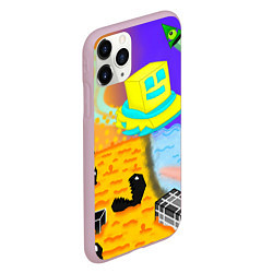 Чехол iPhone 11 Pro матовый Geometry Dash: RobTop Z, цвет: 3D-розовый — фото 2