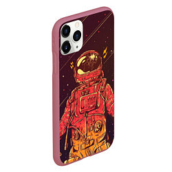Чехол iPhone 11 Pro матовый Космос, цвет: 3D-малиновый — фото 2