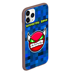 Чехол iPhone 11 Pro матовый Geometry Dash, цвет: 3D-коричневый — фото 2