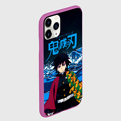 Чехол iPhone 11 Pro матовый Гию Томиока Кокушибо Kimetsu no Yaiba, цвет: 3D-фиолетовый — фото 2