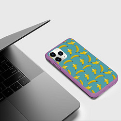Чехол iPhone 11 Pro матовый Бананы Мятная, цвет: 3D-фиолетовый — фото 2