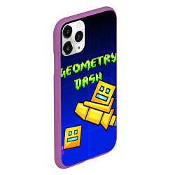 Чехол iPhone 11 Pro матовый Geometry Dash, цвет: 3D-фиолетовый — фото 2