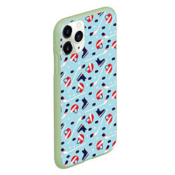 Чехол iPhone 11 Pro матовый Hockey Pattern, цвет: 3D-салатовый — фото 2