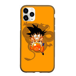 Чехол iPhone 11 Pro матовый Kid Goku, цвет: 3D-коричневый