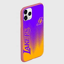 Чехол iPhone 11 Pro матовый LOS ANGELES LAKERS ЛЕЙКЕРС, цвет: 3D-малиновый — фото 2
