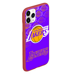 Чехол iPhone 11 Pro матовый LOS ANGELES LAKERS ЛЕЙКЕРС, цвет: 3D-красный — фото 2