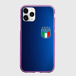 Чехол iPhone 11 Pro матовый Сборная Италии, цвет: 3D-фиолетовый