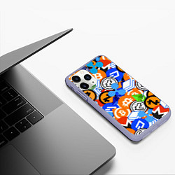 Чехол iPhone 11 Pro матовый КРИПТОВАЛЮТЫ CRYPTOCURRENCY, цвет: 3D-светло-сиреневый — фото 2