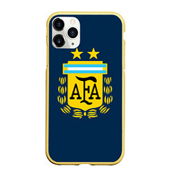 Чехол iPhone 11 Pro матовый Сборная Аргентины, цвет: 3D-желтый