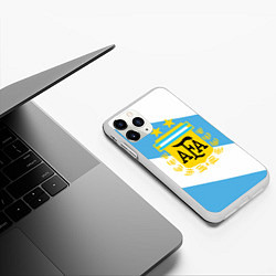 Чехол iPhone 11 Pro матовый Сборная Аргентины спина, цвет: 3D-белый — фото 2