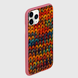 Чехол iPhone 11 Pro матовый Радужная вязка, цвет: 3D-малиновый — фото 2