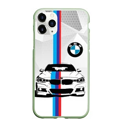 Чехол iPhone 11 Pro матовый BMW БМВ M PERFORMANCE, цвет: 3D-салатовый