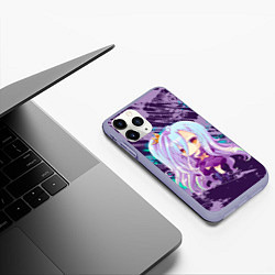 Чехол iPhone 11 Pro матовый Shiro art, цвет: 3D-светло-сиреневый — фото 2