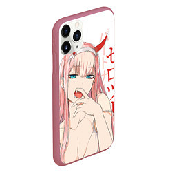 Чехол iPhone 11 Pro матовый Darling in the Franxx Zero Two, цвет: 3D-малиновый — фото 2