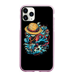 Чехол iPhone 11 Pro матовый One Piece Retro Style, цвет: 3D-розовый