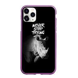 Чехол iPhone 11 Pro матовый Nnever stop trying, цвет: 3D-фиолетовый