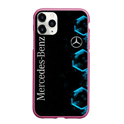 Чехол iPhone 11 Pro матовый Mercedes Мерседес Неон, цвет: 3D-малиновый