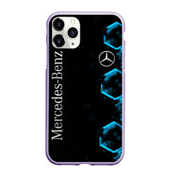 Чехол iPhone 11 Pro матовый Mercedes Мерседес Неон, цвет: 3D-светло-сиреневый