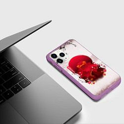 Чехол iPhone 11 Pro матовый Кенджиро Ренгоку Kimetsu no Yaiba, цвет: 3D-фиолетовый — фото 2