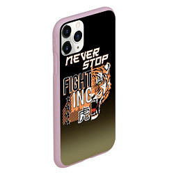 Чехол iPhone 11 Pro матовый FIGHT TIGER тигр боец, цвет: 3D-розовый — фото 2