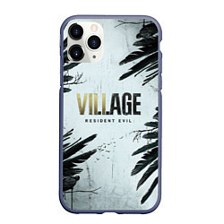 Чехол iPhone 11 Pro матовый Resident Evil Village Crow цвета 3D-серый — фото 1