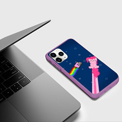 Чехол iPhone 11 Pro матовый Nyan cat x Pony, цвет: 3D-фиолетовый — фото 2