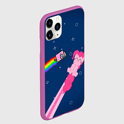 Чехол iPhone 11 Pro матовый Nyan cat x Pony, цвет: 3D-фиолетовый — фото 2