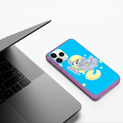 Чехол iPhone 11 Pro матовый Пони в звёздном небе, цвет: 3D-фиолетовый — фото 2