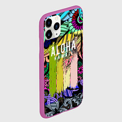 Чехол iPhone 11 Pro матовый АЛОХА ГАВАЙИ ALOHA HAWAII, цвет: 3D-фиолетовый — фото 2