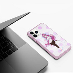 Чехол iPhone 11 Pro матовый Doki Doki Monika Моника, цвет: 3D-розовый — фото 2