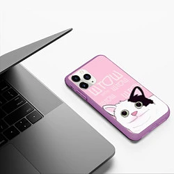 Чехол iPhone 11 Pro матовый Котик штош, цвет: 3D-фиолетовый — фото 2
