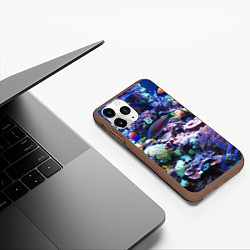 Чехол iPhone 11 Pro матовый Коралловые рыбки, цвет: 3D-коричневый — фото 2