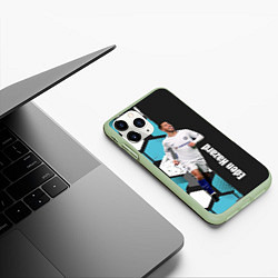 Чехол iPhone 11 Pro матовый Эден Азар, цвет: 3D-салатовый — фото 2