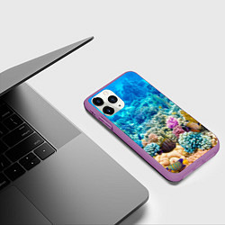 Чехол iPhone 11 Pro матовый Риф, цвет: 3D-фиолетовый — фото 2